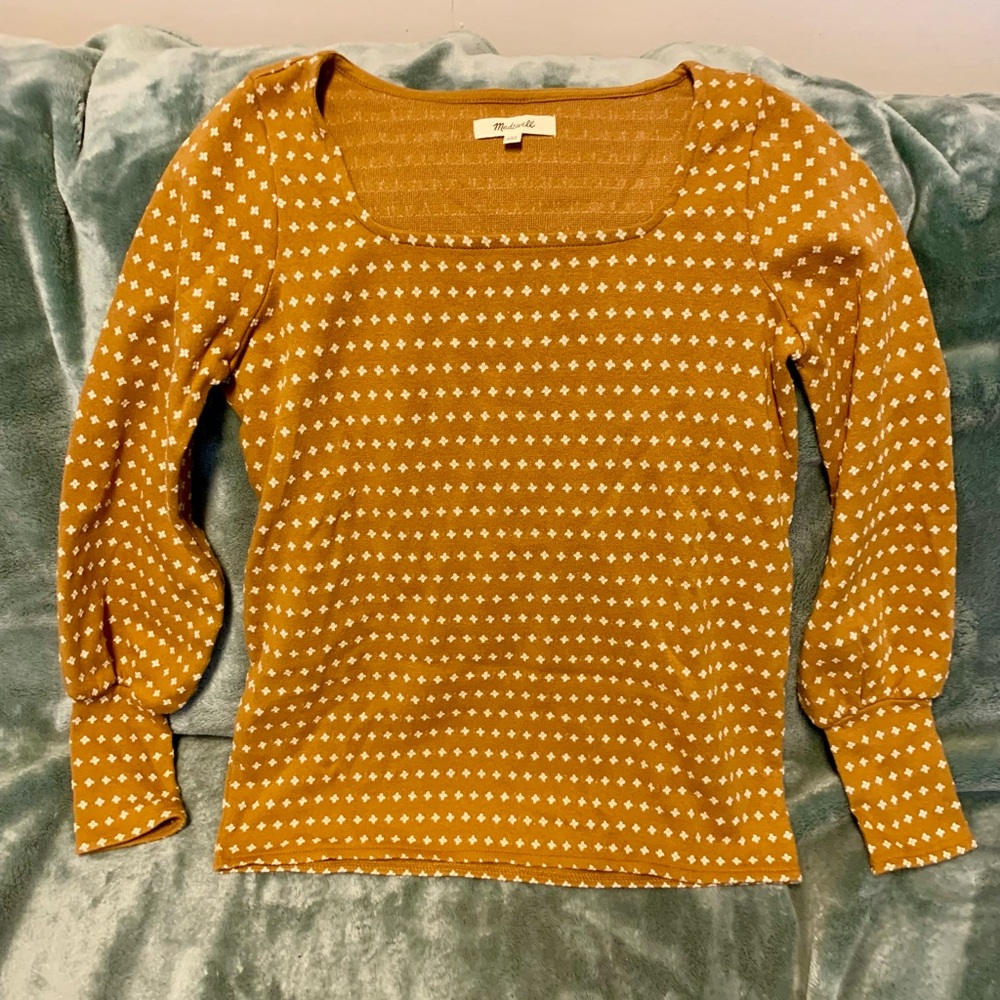 NWOT Madewell Floral Jacquard Square Neck Top - Picture 2 of 6